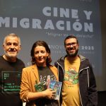 Marine Discazeaux, Premio Distribución Domingo Socorro, junto a Agustín Domínguez y Jonay García, de Digital 104