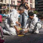 Imagen de la acción artística 'Coreografías sostenibles', llevada a cabo en noviembre de 2025 en el marco del Festival TAC, bajo el impulso de la candidatura LPGC'31.Imagen Yolanda Melián.